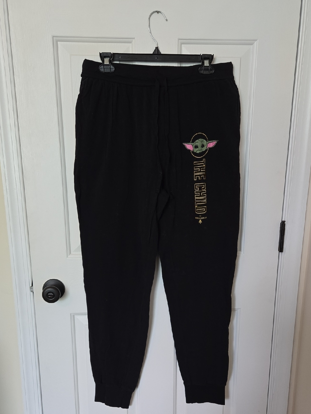 Black "The Child" Jogger Pants with Grogu Screen Print